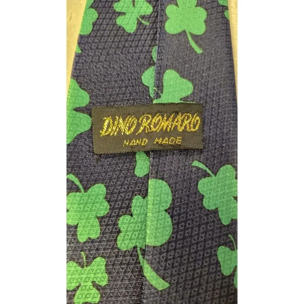 Dino Romano Mens Green St Patricks Day Party Necktie Irish Leprechaun 59x4 Inch
